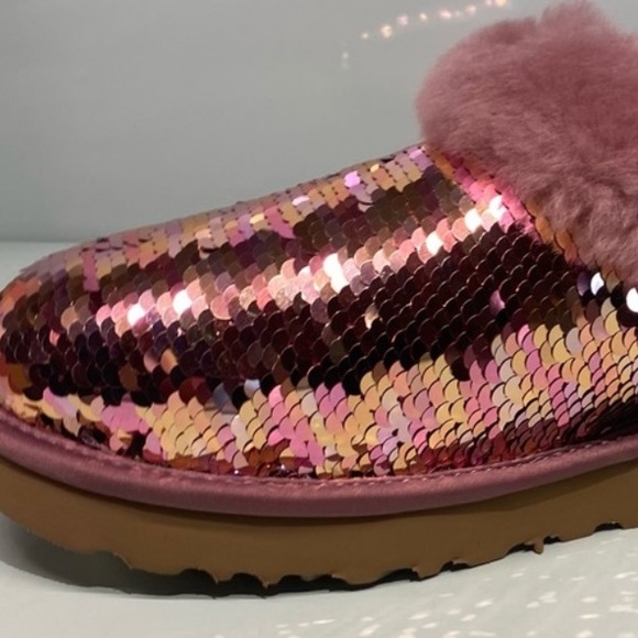 UGG | Cluggette Sequins PINK Slippers New In Box - Picture 3 of 15